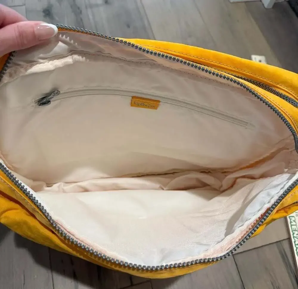Kipling Bright Yellow Nylon Messenger Laptop Bag